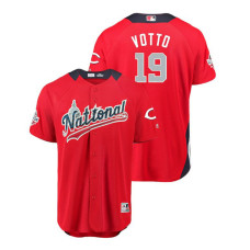 National League #19 Joey Votto Home 2018 MLB All-Star Red Run Derby Jersey