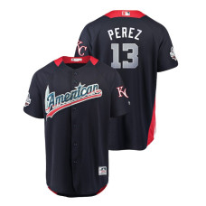 American League #13 Salvador Perez 2018 MLB All-Star Navy Home Run Derby Jersey