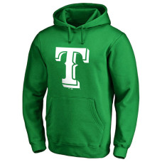 Texas Rangers Kelly Green St. Patrick's Day White Logo Pullover Hoodie