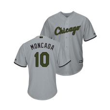 Chicago White Sox #10 Yoan Moncada Cool Base Jersey 2018 Memorial Day Gray