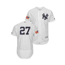 New York Yankees White #27 Giancarlo Stanton 2018 Stars & Stripes Flex Base Jersey