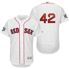Boston Red Sox White Authentic Flex Base Jersey 2018 Jackie Robinson Day