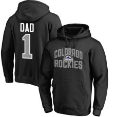 Colorado Rockies Father's Day Black #1 Dad Player Pullover Hoodie