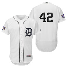 Detroit Tigers White Authentic Flex Base Jersey 2018 Jackie Robinson Day
