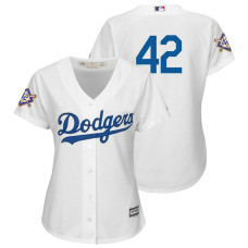 WOMEN - Los Angeles Dodgers White Cool Base Jersey 2018 Jackie Robinson Day