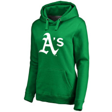 WOMEN - Oakland Athletics Kelly Green St. Patrick's Day White Logo Pullover Hoodie