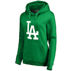 WOMEN - Los Angeles Dodgers Kelly Green St. Patrick's Day White Logo Pullover Hoodie