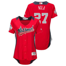 WOMEN - National League #27 Aaron Nola Home 2018 MLB All-Star Red Run Derby Jersey