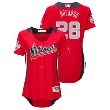 WOMEN - National League #28 Nolan Arenado Home 2018 MLB All-Star Red Run Derby Jersey