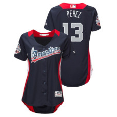 WOMEN - American League #13 Salvador Perez 2018 MLB All-Star Navy Home Run Derby Jersey