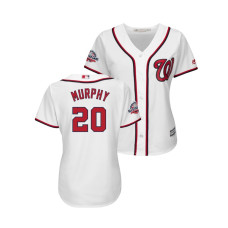 WOMEN - Washington Nationals White #20 Daniel Murphy Cool Base Jersey 2018 All-Star Game