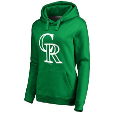 WOMEN - Colorado Rockies Kelly Green St. Patrick's Day White Logo Pullover Hoodie