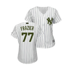 WOMEN - New York Yankees White #77 Clint Frazier Cool Base Jersey 2018 Memorial Day