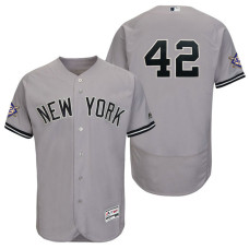New York Yankees Gray Authentic Flex Base Jersey 2018 Jackie Robinson Day