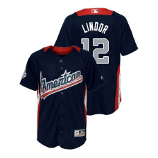 YOUTH - American League #12 Francisco Lindor 2018 MLB All-Star Navy Home Run Derby Jersey