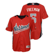 YOUTH - National League #5 Freddie Freeman Home 2018 MLB All-Star Red Run Derby Jersey