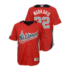 YOUTH - National League #22 Nick Markakis Home 2018 MLB All-Star Red Run Derby Jersey