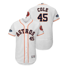 Houston Astros White #45 Gerrit Cole Flex Base Jersey
