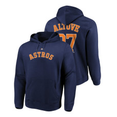 Houston Astros #27 Navy Jose Altuve Name & Number Authentic Majestic Hoodie