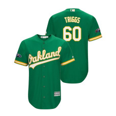 Oakland Athletics Kelly Green #60 Andrew Triggs Cool Base Jersey