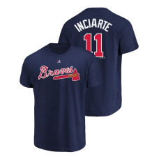 Atlanta Braves #11 Navy Ender Inciarte Name & Number Majestic Official T-Shirt