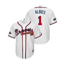 Atlanta Braves White #1 Ozzie Albies Cool Base Jersey
