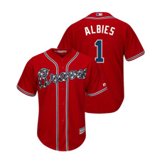 Atlanta Braves Red #1 Cool Base Ozzie Albies Alternate Jersey