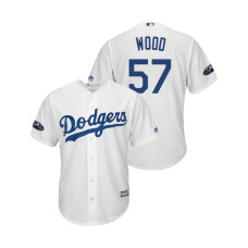 Los Angeles Dodgers White #57 Alex Wood Cool Base Jersey