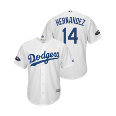 Los Angeles Dodgers White #14 Enrique Hernandez Cool Base Jersey