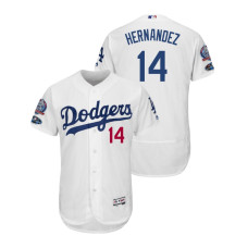 Los Angeles Dodgers White #14 Enrique Hernandez Flex Base Jersey