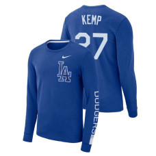Los Angeles Dodgers Heavyweight Blue Matt Kemp Long Sleeve T-Shirt