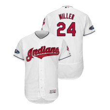 Cleveland Indians White #24 Andrew Miller Flex Base Jersey