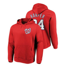 Washington Nationals #34 Red Bryce Harper Name & Number Authentic Majestic Hoodie