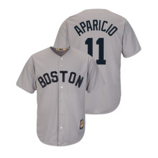 Boston Red Sox Cooperstown Collection Gray #11 Luis Aparicio Cool Base Jersey