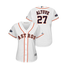 Women - Houston Astros White #27 Jose Altuve Cool Base Jersey