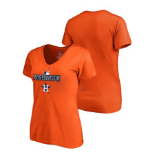 Women - Houston Astros Deck Orange Majestic T-Shirt