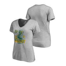 Women - Oakland Athletics Star Wars In The Hunt Heather Gray Fanatics Branded T-Shirt