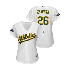 Women - Oakland Athletics White #26 Matt Chapman Cool Base Jersey