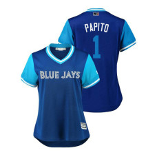 Women - Toronto Blue Jays Royal #1 Aledmys Diaz Papito Jersey
