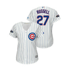 Women - Chicago Cubs White #27 Addison Russell Cool Base Jersey