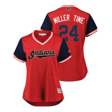 Women - Cleveland Indians Red #24 Andrew Miller Miller Time Jersey