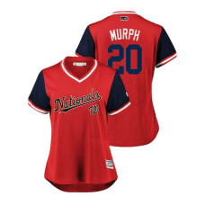 Women - Washington Nationals Red #20 Daniel Murphy Murph Jersey
