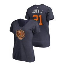 Women - Detroit Tigers Navy #21 Jacoby Jones Juicy J T-Shirt
