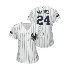 Women - New York Yankees White #24 Gary Sanchez Cool Base Jersey