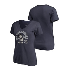 Women - New York Yankees V-Neck Navy Disney Mickey's True Original Arch Fanatics Branded T-Shirt