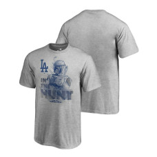 YOUTH Los Angeles Dodgers Star Wars In The Hunt Heather Gray Fanatics Branded T-Shirt