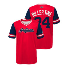 YOUTH Cleveland Indians Red #24 Andrew Miller Miller Time Jersey