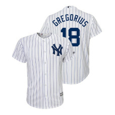 YOUTH New York Yankees White #18 Cool Base Didi Gregorius Home Jersey