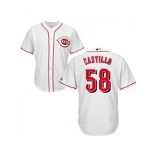 Youth Cincinnati Reds #58 Luis Castillo Authentic White Home Cool Base Jersey