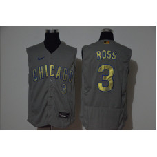 Chicago Cubs #3 David Ross Gray Gold 2020 Cool and Refreshing Sleeveless Fan Stitched Flex Jersey
